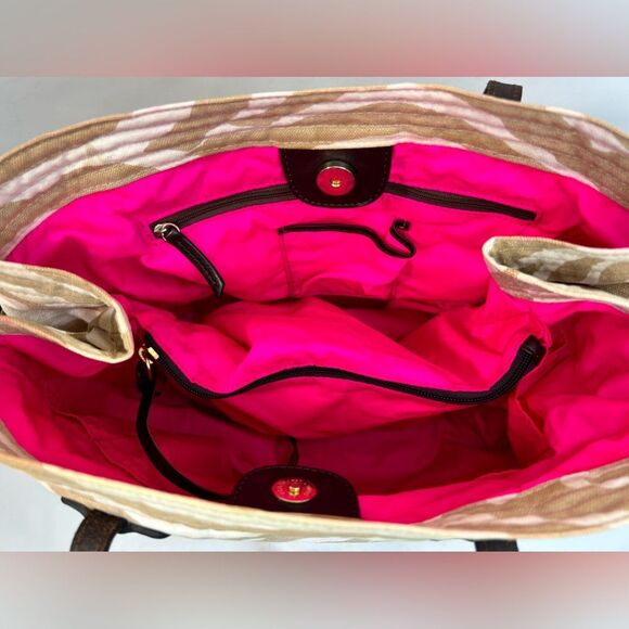 Dooney & Bourke Canvas Tote in Beige Zebra Print with Dustbag - Picture 6 of 16